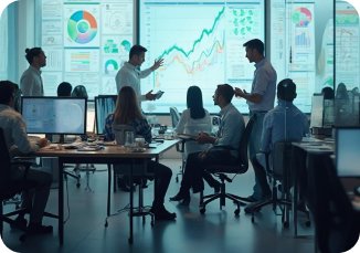 Team collaboration in modern office