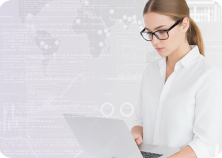 Professional woman working on laptop